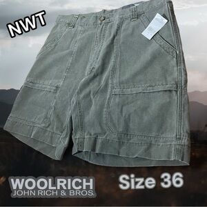 WOOLRICH NWT Men’s Cargo Shorts MOSS Green 3383 Size 36